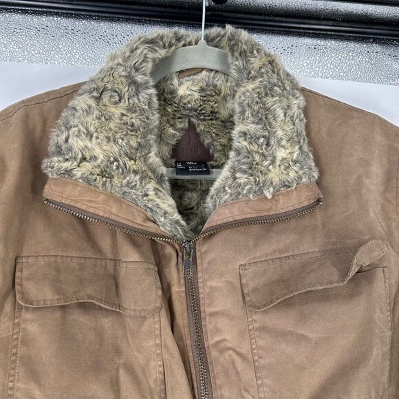 Fjall Brown Faux Fur Lined Zip Front Coat - Picture 3 of 9